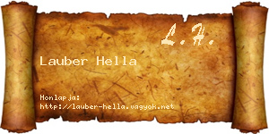 Lauber Hella névjegykártya